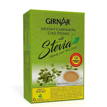 GIRNAR- Instant Cardamom Chai Premix with Stevia - 10 sachets
